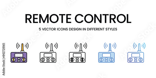 Remote Control icons vector set stock illustration.