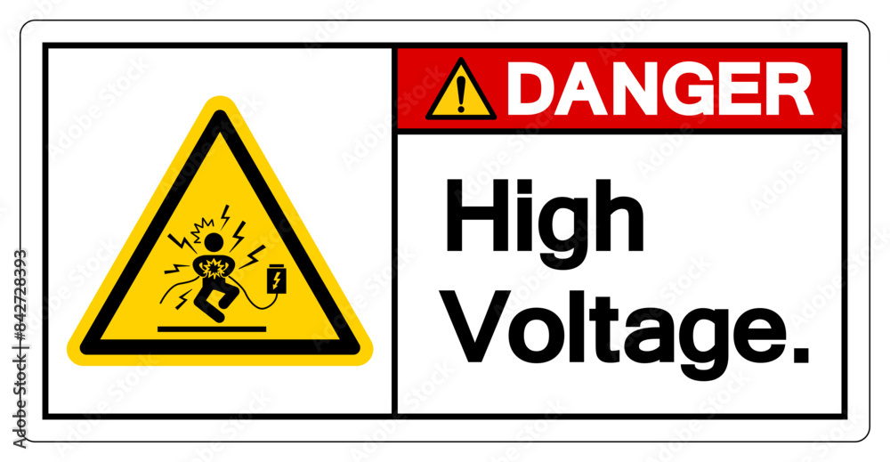 Fototapeta premium Danger High Voltage Symbol Sign, Vector Illustration, Isolate On White Background Label .EPS10