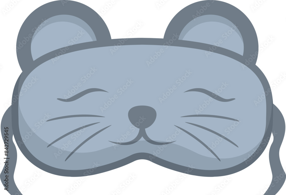 Grey mouse sleeping mask with closed eyes, perfect for getting a good night's sleep Grey mouse sleeping mask with closed eyes, perfect for getting a good night's sleep