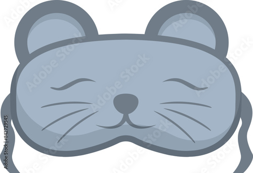 Grey mouse sleeping mask with closed eyes, perfect for getting a good night's sleep