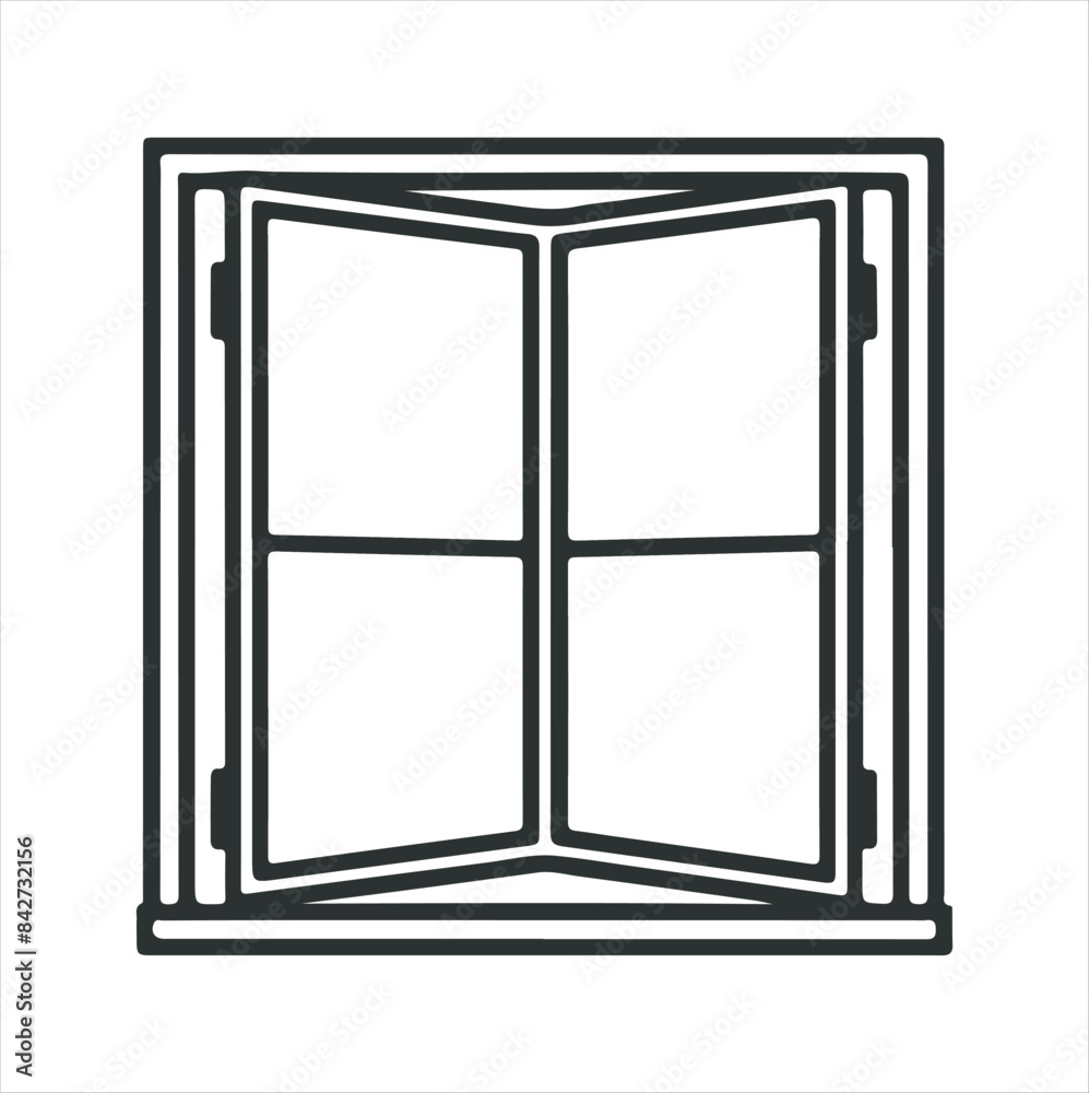 A line-drawn illustration of a window or mirror in black and white. A line-drawn illustration of a window or mirror in black and white.