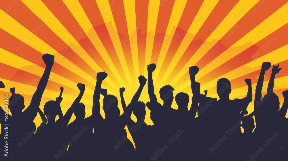 A group of people are standing together and holding hands