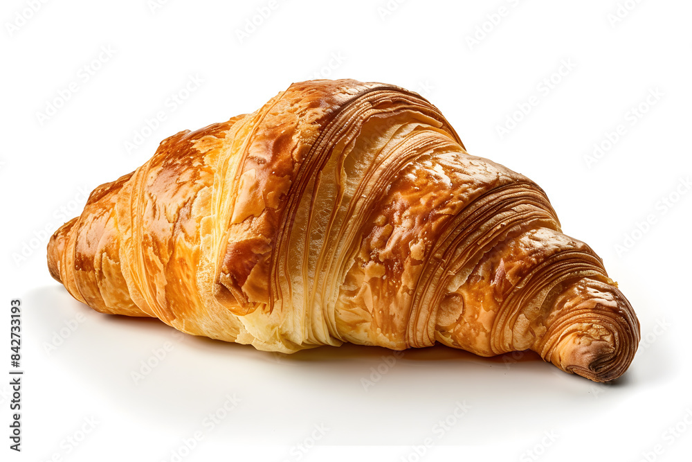 Croissant side view isolated on white background Croissant side view isolated on white background
