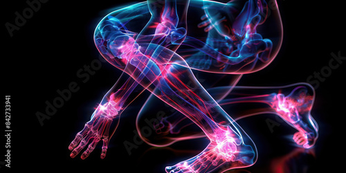 Gout: The Joint Swelling and Intense Pain - Visualize a person with highlighted joints showing uric acid crystals