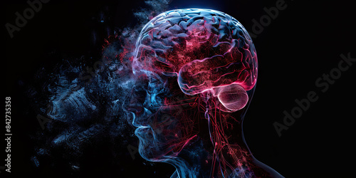 Stroke: The Sudden Weakness and Speech Difficulty - Visualize a person with highlighted brain showing ischemia, experiencing sudden weakness and difficulty with speech