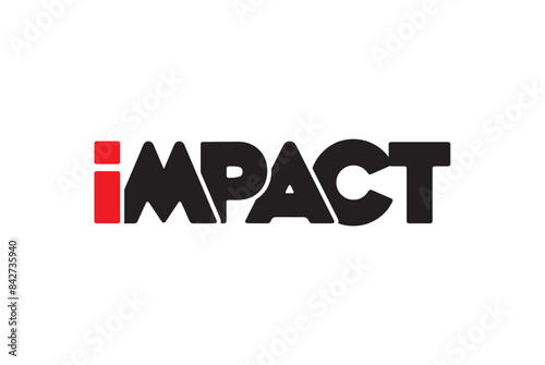 impact typography  logo design template 