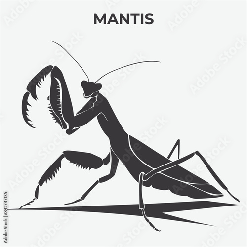 A Clear and Mantis Lice silhouette for Versatile Applications. Vector Illustration