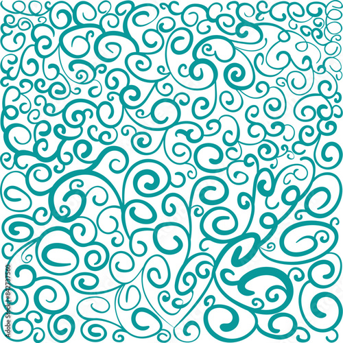 Spiral textured pattern in square shape drawing in handwriting style