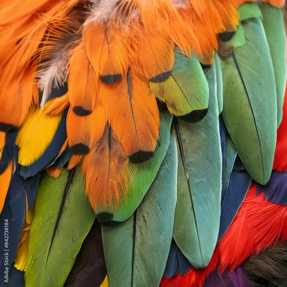 Fototapeta premium colorful parrot feathers