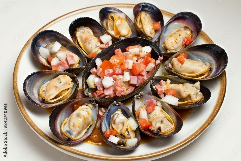 Baked Clams in Half Shells with Serrano Ham and Mustard Baked Clams in Half Shells with Serrano Ham and Mustard