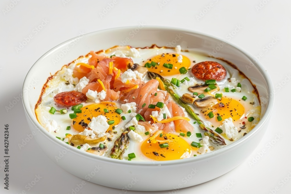 Creamy Baked Eggs with Asparagus and Feta