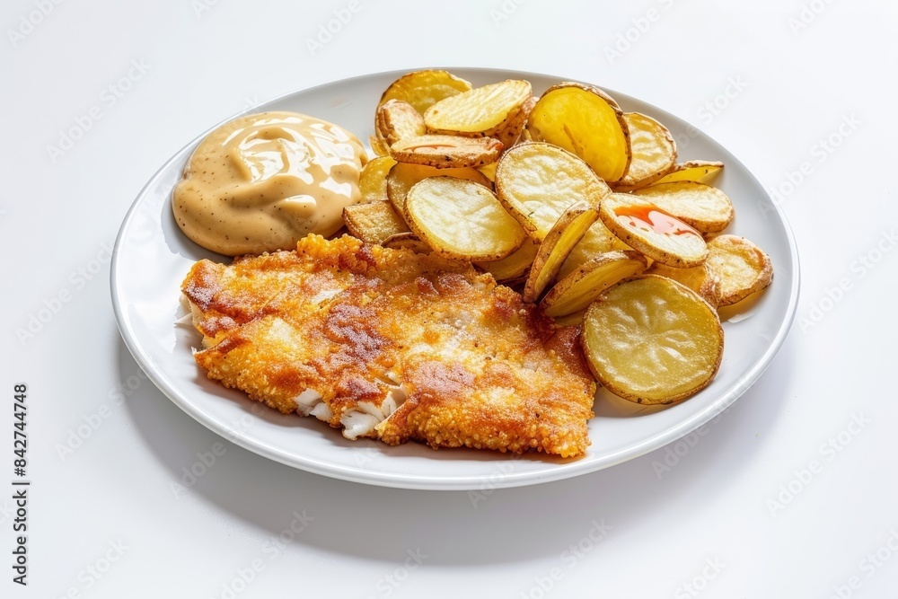 Classic Baked Fish and Chips with Cayenne Pepper Seasoning Classic Baked Fish and Chips with Cayenne Pepper Seasoning