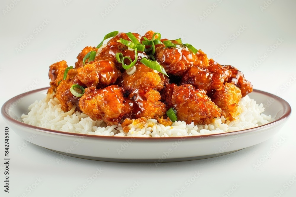 Crispy Fried Chicken Cubes in a Tangy and Spicy Sauce Crispy Fried Chicken Cubes in a Tangy and Spicy Sauce