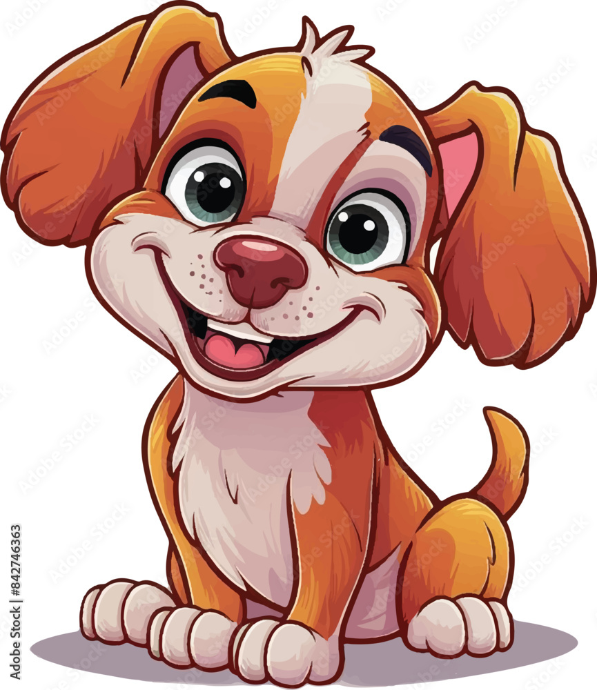 Obraz premium Cute dogs border set. Funny dog best friends. Happy friendship day. Vector illustration isolated on white background.