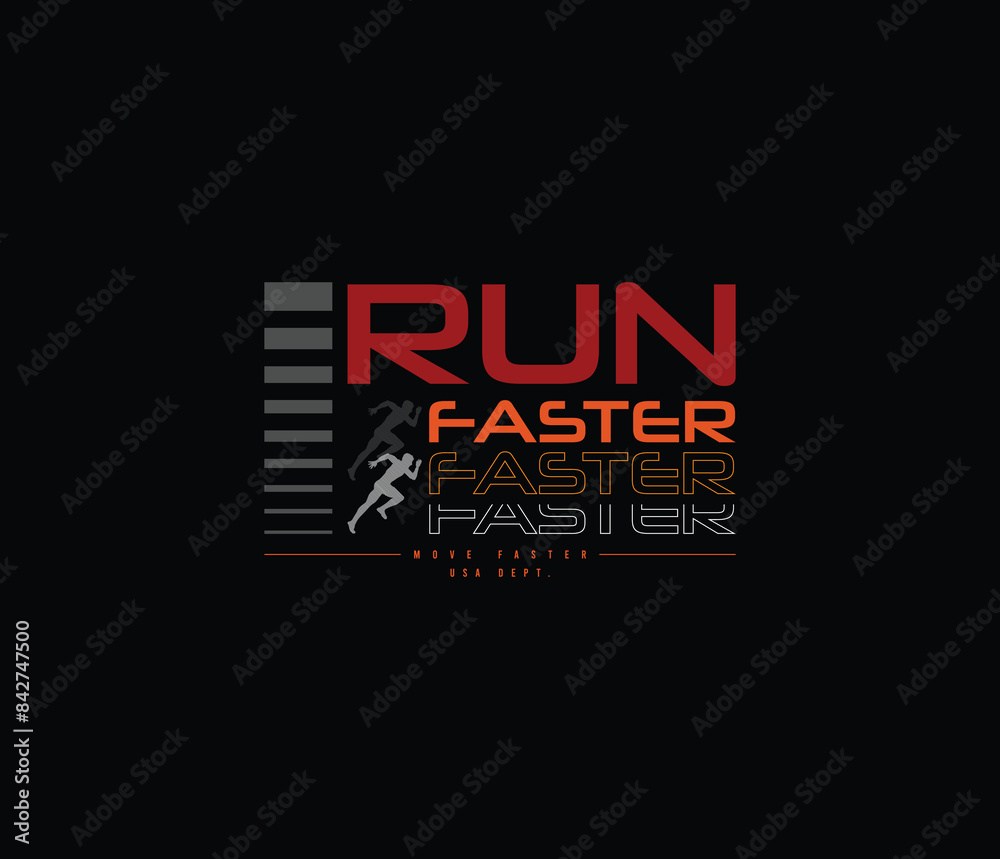 Run faster vector illustration for print t shirt and others Run faster vector illustration for print t shirt and others