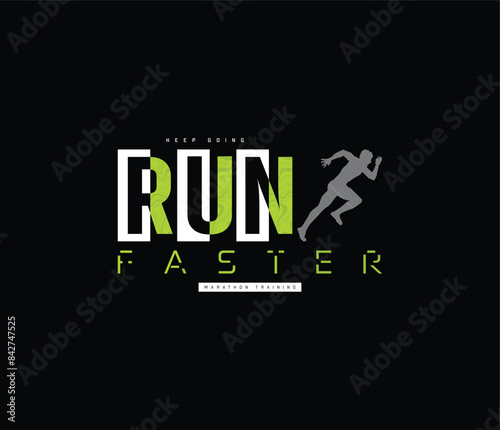 Run faster vector illustration for print t shirt and others 