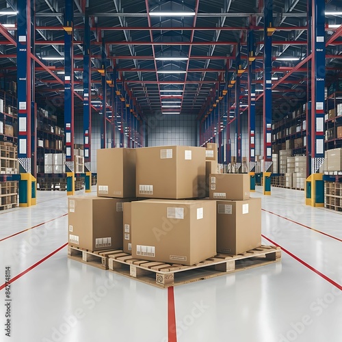 Set of wooden pallet for warehouse - 1