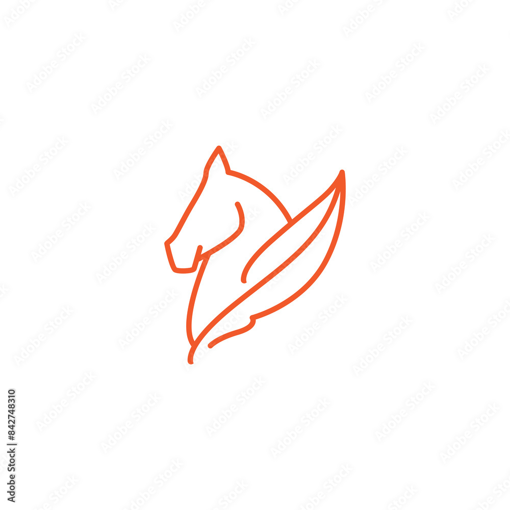 the logo combines a horse and feathers modern the logo combines a horse and feathers modern