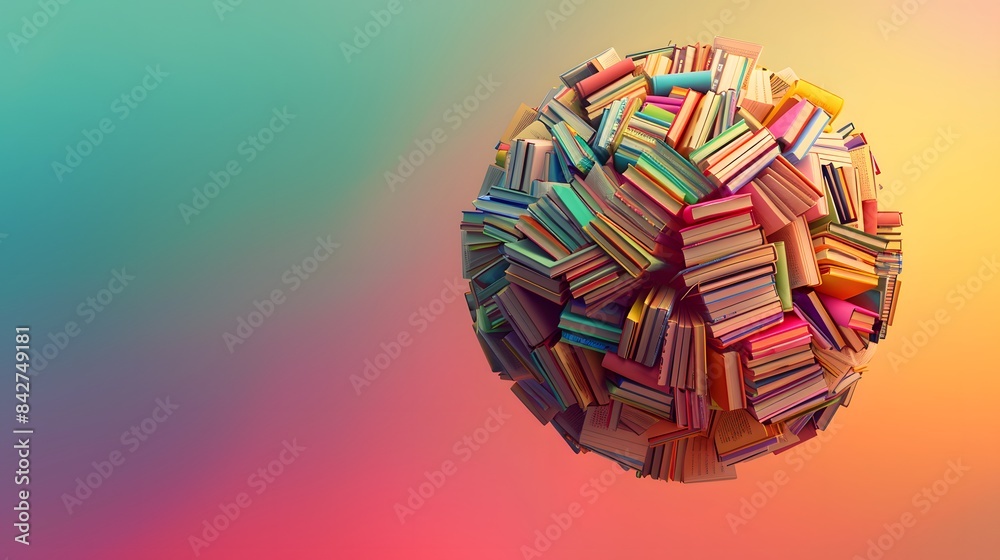 3d world book day illustration copy space 3d world book day illustration copy space