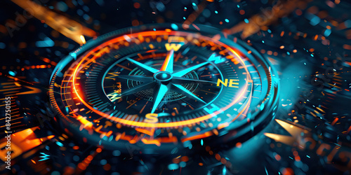 Wallpaper Mural Visionary Navigator: Abstract compass with visionary symbols, symbolizing strategic direction and foresight Torontodigital.ca