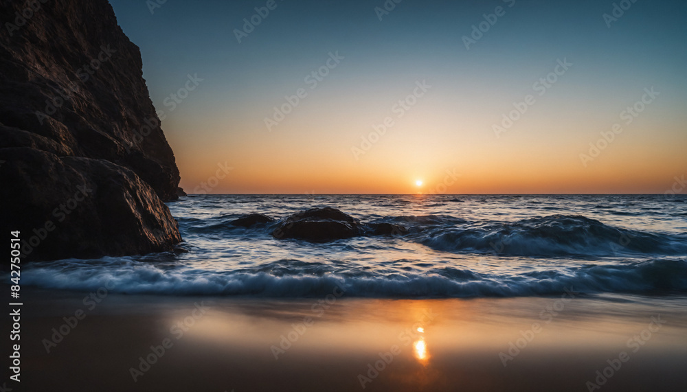 Obraz premium Magnificent sea coast at sunset