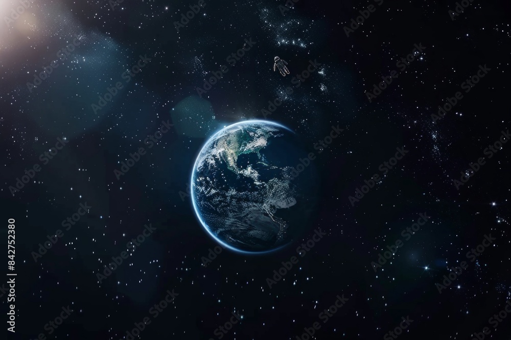 Obraz premium Within the infinite reaches of space, countless planets orbit their stars, each contributing to the dynamic mosaic of our galaxy and the broader cosmos