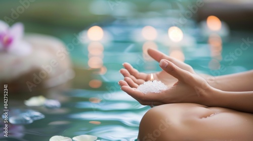 Wallpaper Mural A woman is enjoying relaxation, spa, and meditation to find wellness and calmness Torontodigital.ca