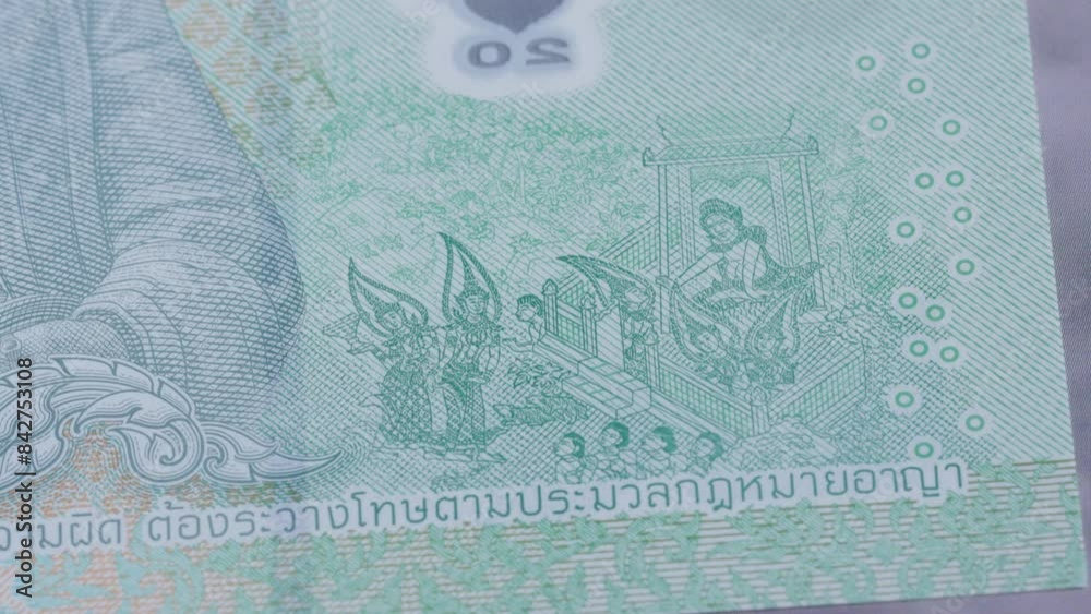 20 Thailand baht national currency money legal tender bill central bank 5