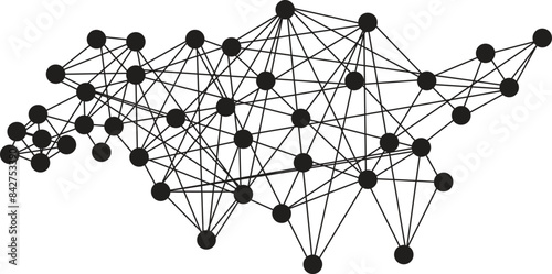 Geometric connected background. Connecting dots and lines. Global network connection. Banner template for technology.