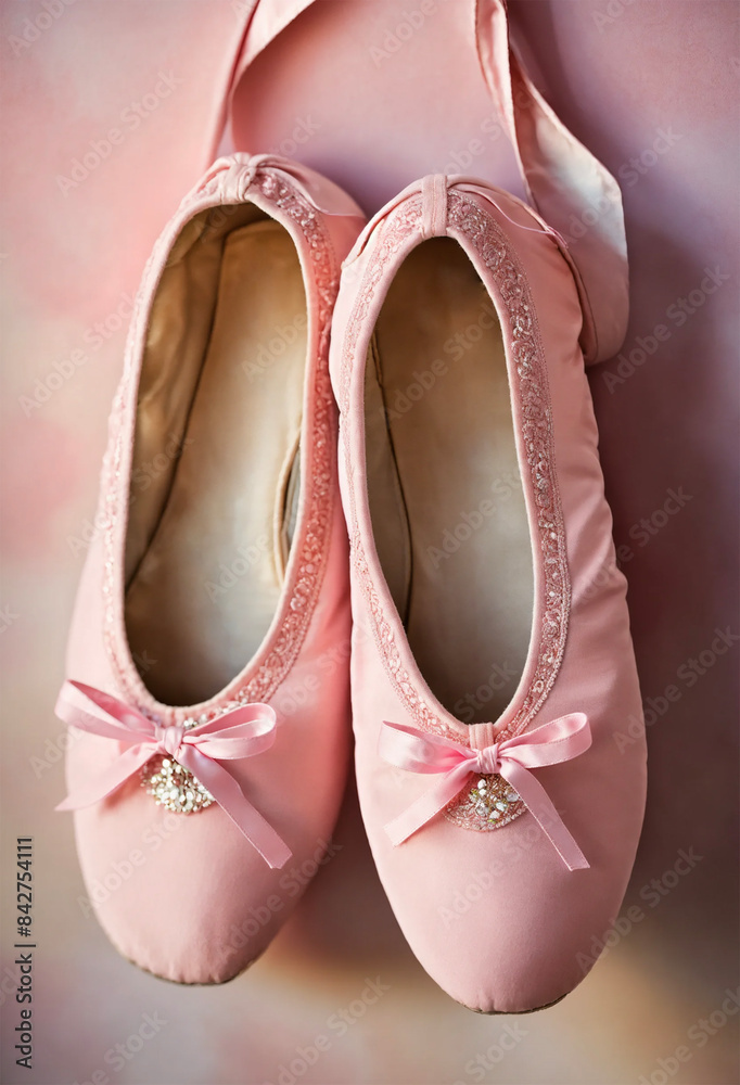 Obraz premium Magical pink Ballet Slippers - AI generated
