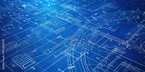 Success Blueprint: Abstract blueprint or architectural plan symbolizing careful planning and strategic thinking..