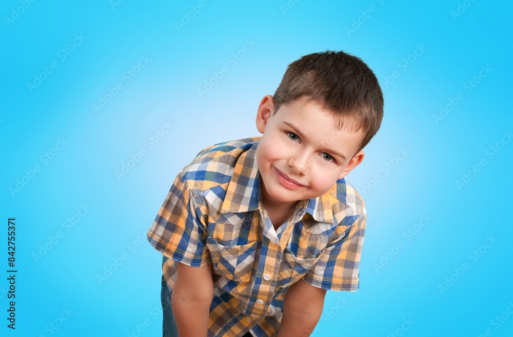 Photo of positive cute kid boy posing Photo of positive cute kid boy posing