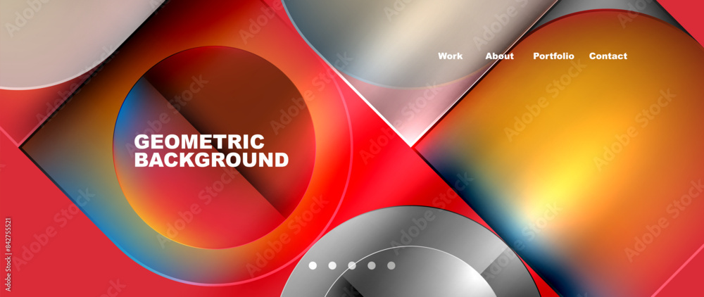 Fototapeta premium Geometric abstract glassmorphism with circles and squares. Vector Illustration For Wallpaper, Banner, Background, Card, Book Illustration, landing page