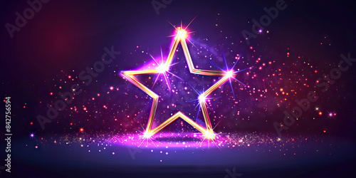 Star Performer: Abstract illustration of a star-shaped figure shining brightly to represent exceptional performance