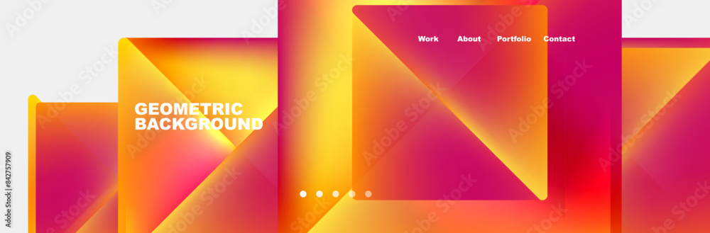 Colorful fluid gradient triangles and squares web site template. Vector Illustration For Wallpaper, Banner, Background, Card, Book Illustration, landing page Colorful fluid gradient triangles and squares web site template. Vector Illustration For Wallpaper, Banner, Background, Card, Book Illustration, landing page