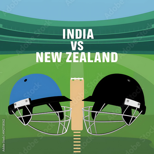 India vs New Zealand Cricket Helmets, Ready for Battle photo