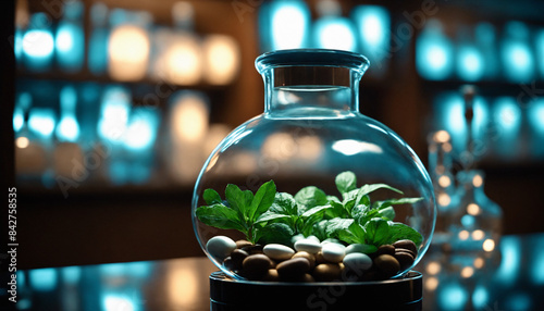 Plant in a jar in the laboratory