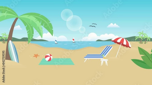 Cartoon beach scene animation
