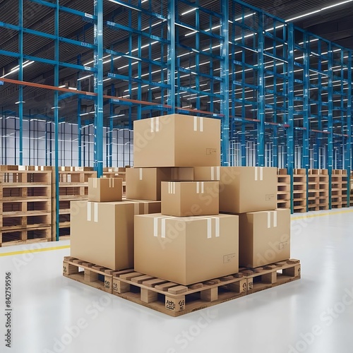 Set of wooden pallet for warehouse - 1