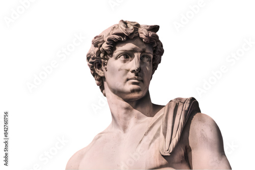 Greek Statue with a Retro Photocopy and Grain Effect - Isolated on Transparent Background - Grunge Greek Statue - Vector Illustration