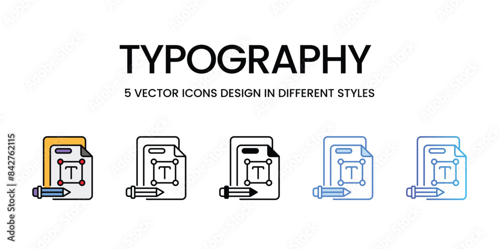 Typography icons vector set stock illustration. Typography icons vector set stock illustration.