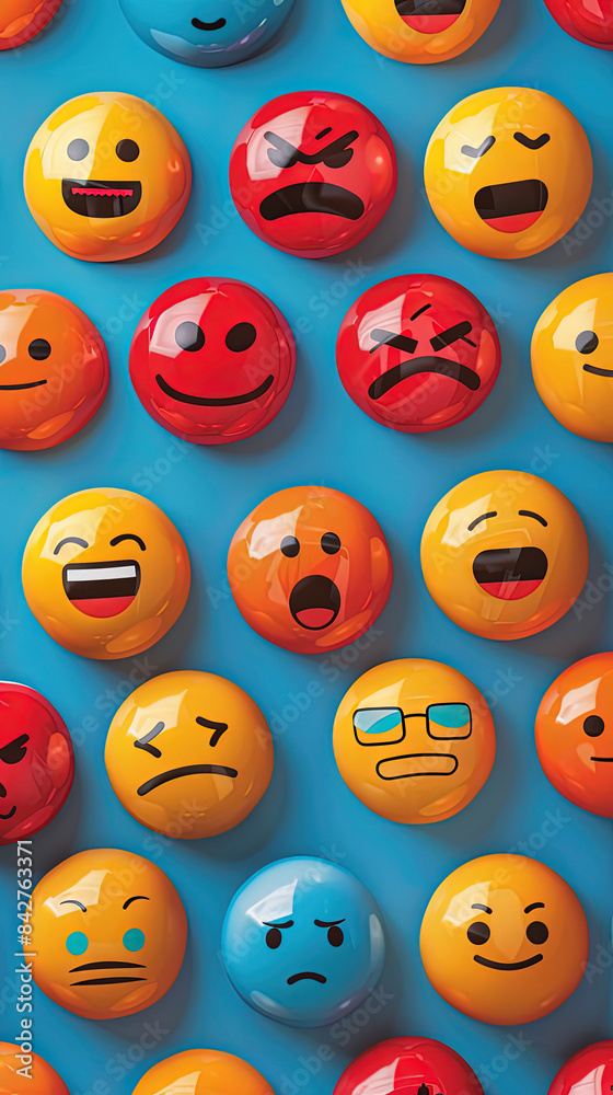 Obraz premium Emotional Spectrum Emoji Collage