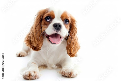 Cavalier King Charles Spaniel with Floppy Ears and a Happy Smile  A Cavalier King Charles Spaniel with floppy ears and a happy smile  radiating warmth and affection