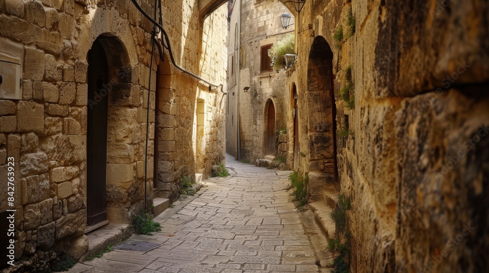 Fototapeta premium Ancient places captivate the imagination, sparking curiosity about the people who once walked their streets and inhabited their buildings.