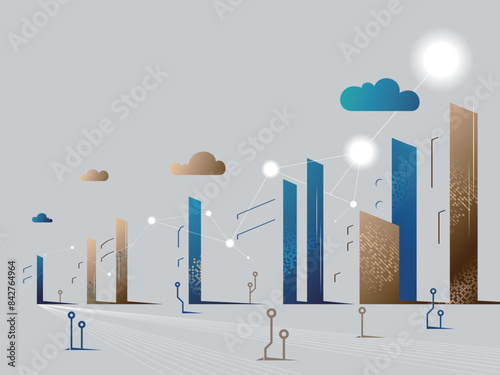 Dark side A003 technology cityscape shows the technological progress in life vector illustration graphic EPS 10
