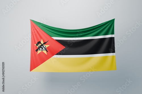 Mozambique Flag Waving Proudly. 3D Flag Banner Illustration image. photo