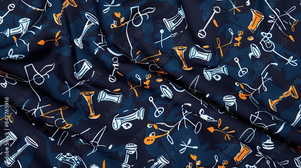 Modern united states flags fabric laying on dark navy background. Generative Ai Modern united states flags fabric laying on dark navy background. Generative Ai