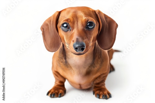 Dachshund with Floppy Ears and a Playful Expression  A Dachshund with floppy ears and a playful expression  embodying its spirited and fun-loving nature