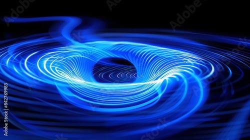 Create an image of an electron in a magnetic field, showing the circular motion due to the Lorentz force acting on the moving charge. photo