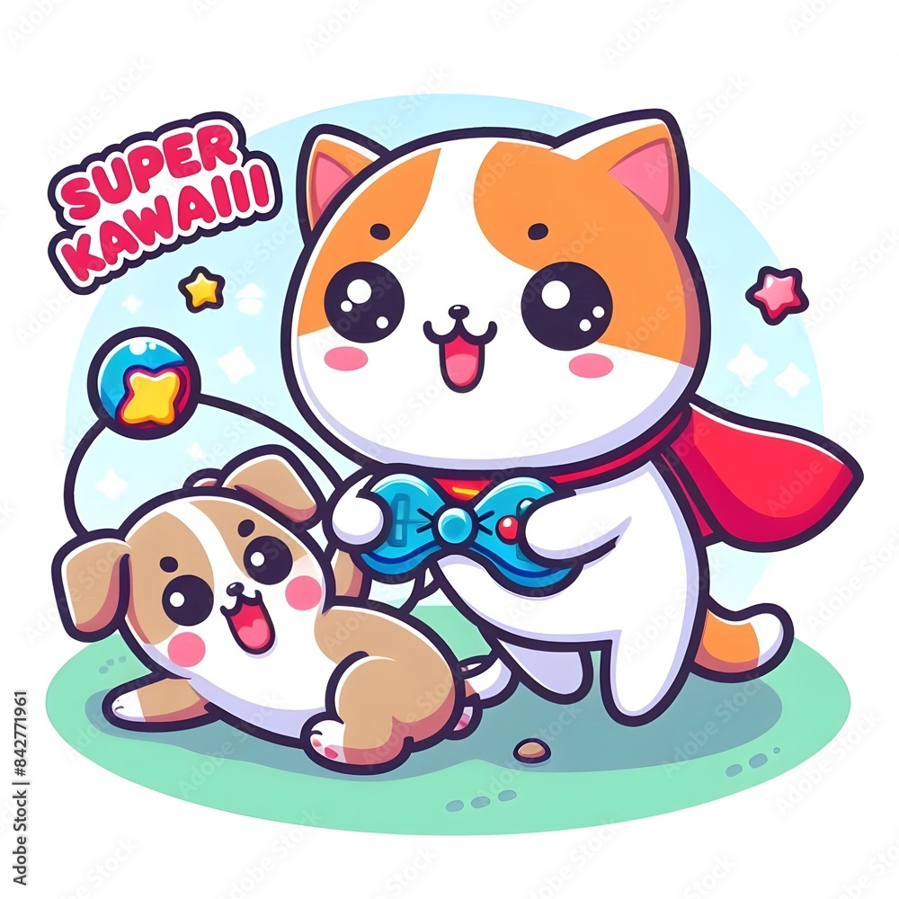 Obraz premium Super Veggie Hero Cat